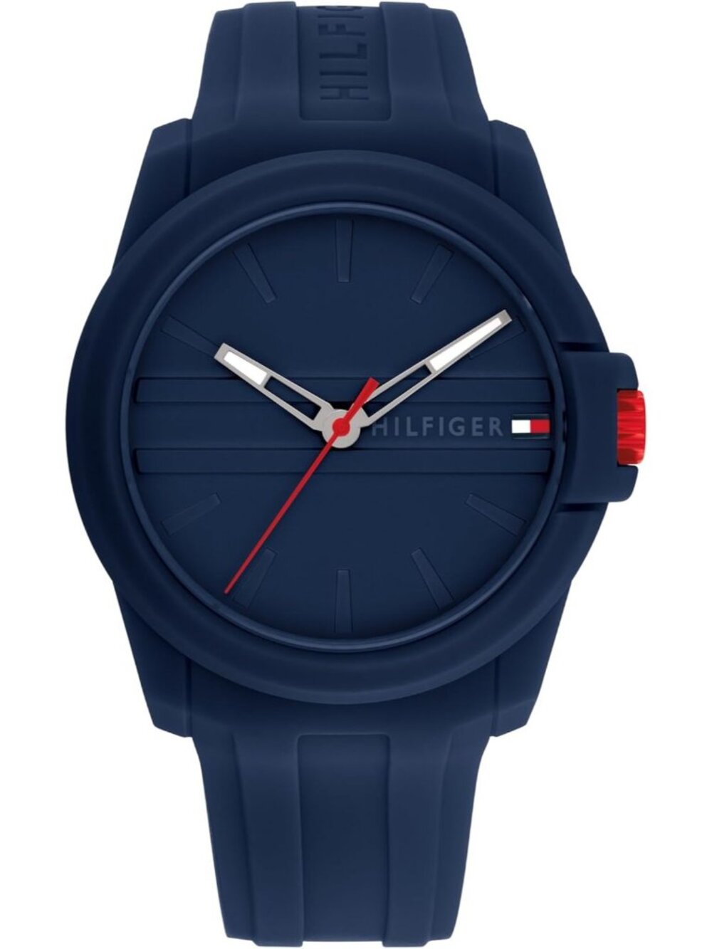 Men's Blue Quartz Casual Sport Style Silicone Strap Water-Resistant Wrist Watch